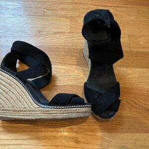 Tory Burch Black Wedges